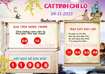 CÁT TINH CHỈ LỘ 04/11/2023