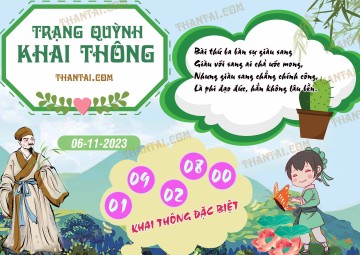 Trạng Quỳnh Khai Thông 06/11/2023