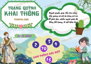 Trạng Quỳnh Khai Thông 07/11/2023