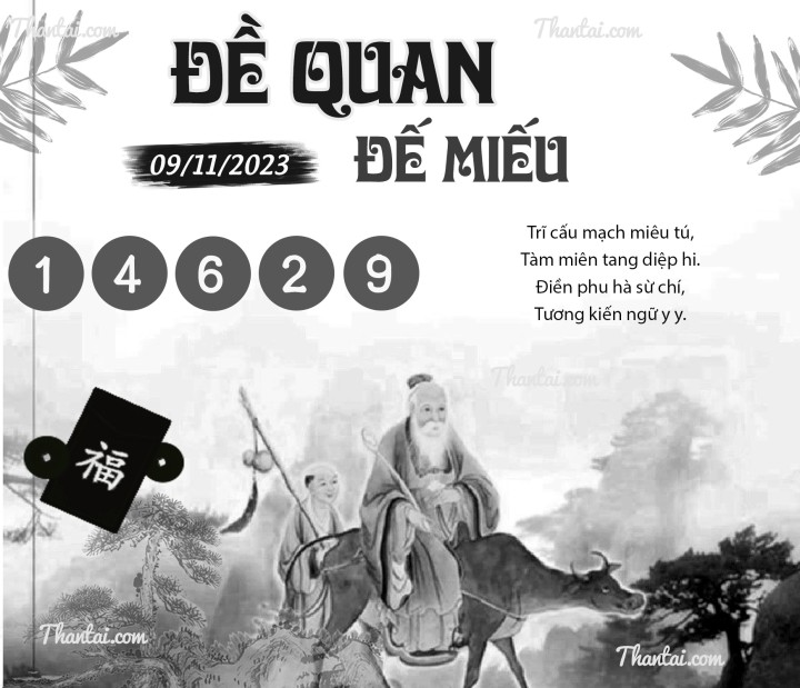 ĐỀ QUAN ĐẾ MIẾU 25/10/2023