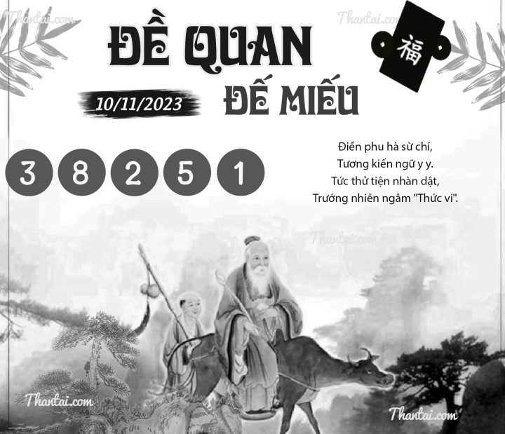 ĐỀ QUAN ĐẾ MIẾU 26/10/2023