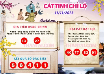 CÁT TINH CHỈ LỘ 11/11/2023