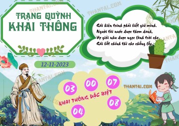 Trạng Quỳnh Khai Thông 12/11/2023