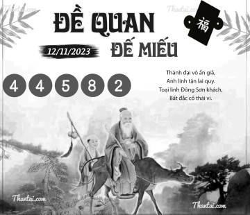 ĐỀ QUAN ĐẾ MIẾU 12/11/2023