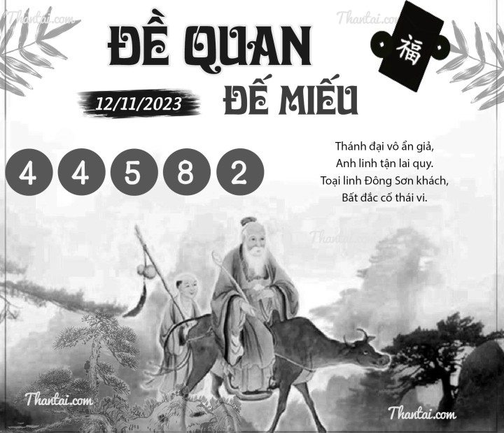 ĐỀ QUAN ĐẾ MIẾU 28/10/2023