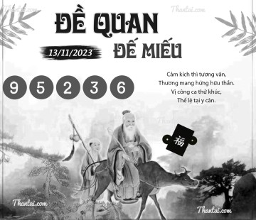 ĐỀ QUAN ĐẾ MIẾU 13/11/2023