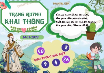 Trạng Quỳnh Khai Thông 14/11/2023