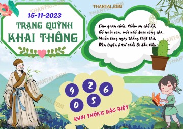 Trạng Quỳnh Khai Thông 15/11/2023