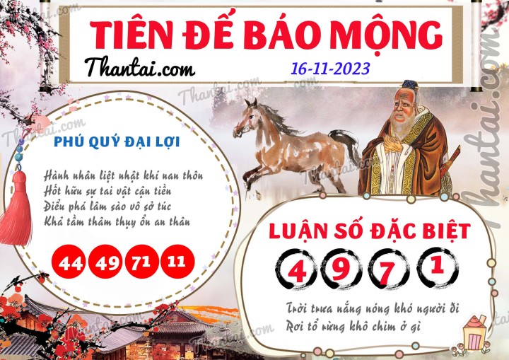 Tiên Đế Báo Mộng 01/11/2023