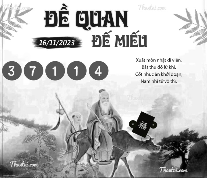 ĐỀ QUAN ĐẾ MIẾU 01/11/2023