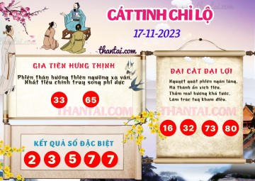 CÁT TINH CHỈ LỘ 17/11/2023