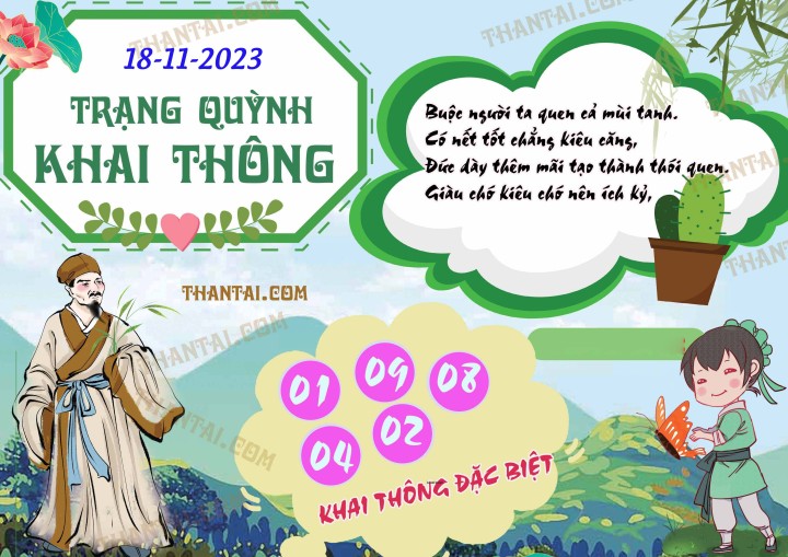 Trạng Quỳnh Khai Thông 03/11/2023