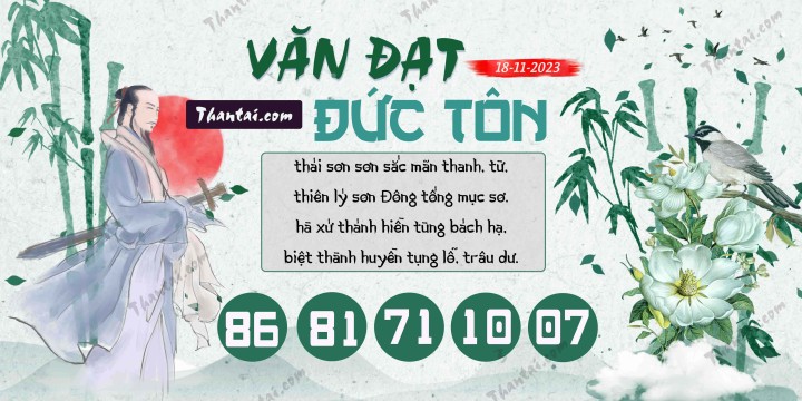Văn Đạt Đức Tôn 03/11/2023