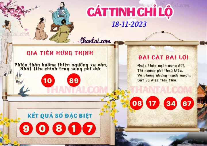 CÁT TINH CHỈ LỘ 03/11/2023