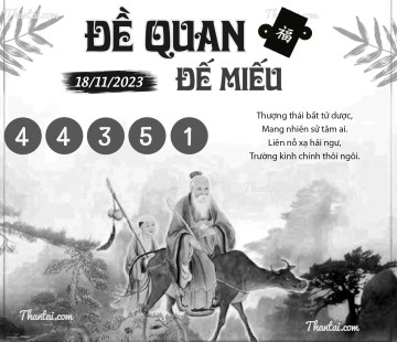 ĐỀ QUAN ĐẾ MIẾU 18/11/2023