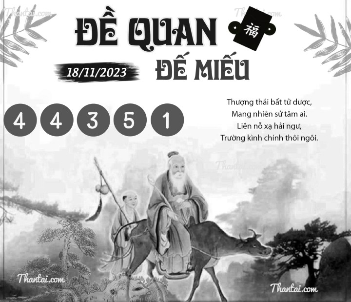 ĐỀ QUAN ĐẾ MIẾU 03/11/2023