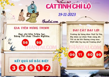 CÁT TINH CHỈ LỘ 19/11/2023