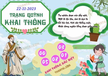 Trạng Quỳnh Khai Thông 22/11/2023