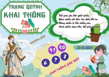 Trạng Quỳnh Khai Thông 23/11/2023