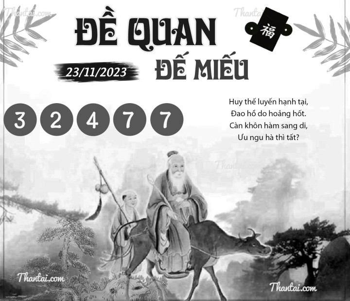 ĐỀ QUAN ĐẾ MIẾU 08/11/2023