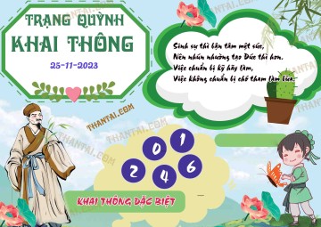 Trạng Quỳnh Khai Thông 25/11/2023