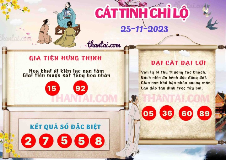 CÁT TINH CHỈ LỘ 10/11/2023