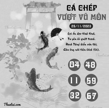 CÁ CHÉP VƯỢT VŨ MÔN 25/11/2023