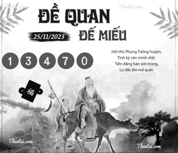 ĐỀ QUAN ĐẾ MIẾU 25/11/2023