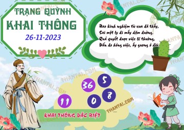 Trạng Quỳnh Khai Thông 26/11/2023