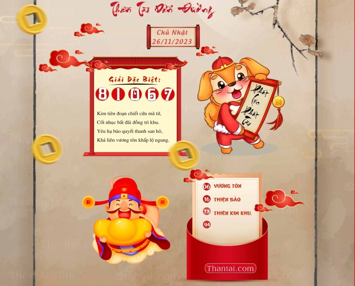THẦN TÀI DẪN ĐƯỜNG 11/11/2023