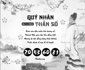 QUÝ NHÂN THẦN SỐ 26/11/2023