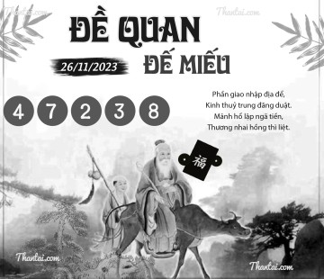 ĐỀ QUAN ĐẾ MIẾU 26/11/2023