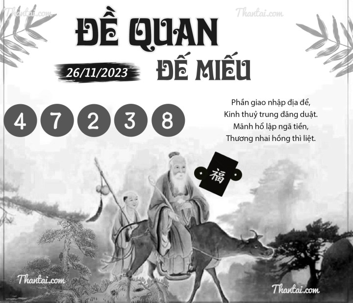 ĐỀ QUAN ĐẾ MIẾU 11/11/2023