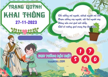 Trạng Quỳnh Khai Thông 27/11/2023