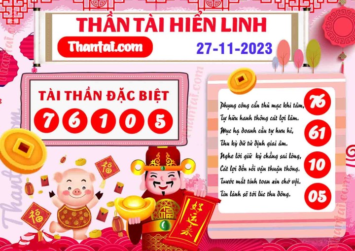 THẦN TÀI HIỂN LINH 12/11/2023