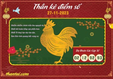 Thần Kê Điểm Số 27/11/2023