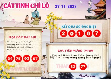 CÁT TINH CHỈ LỘ 27/11/2023