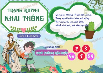 Trạng Quỳnh Khai Thông 28/11/2023