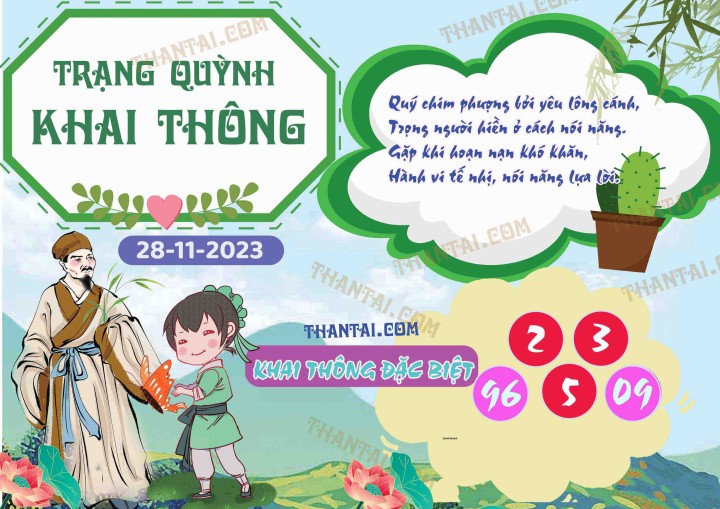 Trạng Quỳnh Khai Thông 13/11/2023