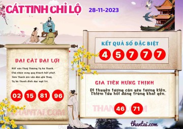 CÁT TINH CHỈ LỘ 28/11/2023