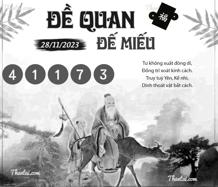 ĐỀ QUAN ĐẾ MIẾU 13/11/2023