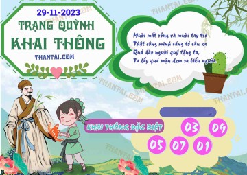 Trạng Quỳnh Khai Thông 29/11/2023