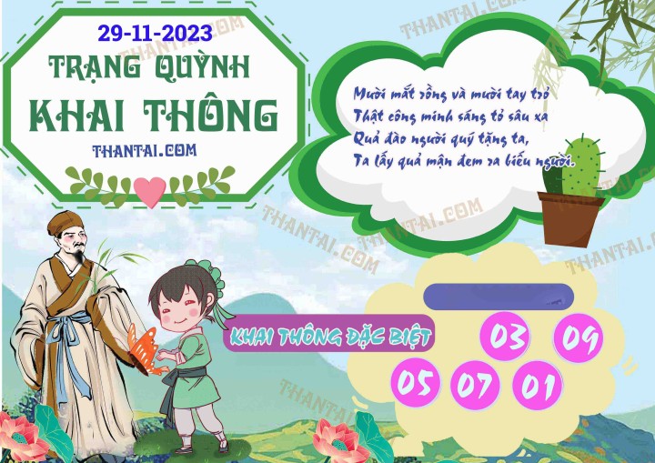 Trạng Quỳnh Khai Thông 14/11/2023