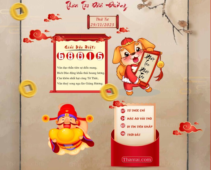THẦN TÀI DẪN ĐƯỜNG 14/11/2023