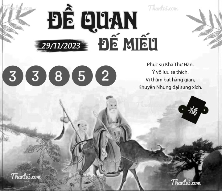 ĐỀ QUAN ĐẾ MIẾU 14/11/2023