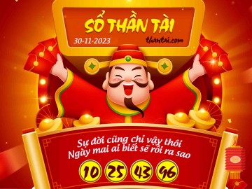 SỔ THẦN TÀI 30/11/2023