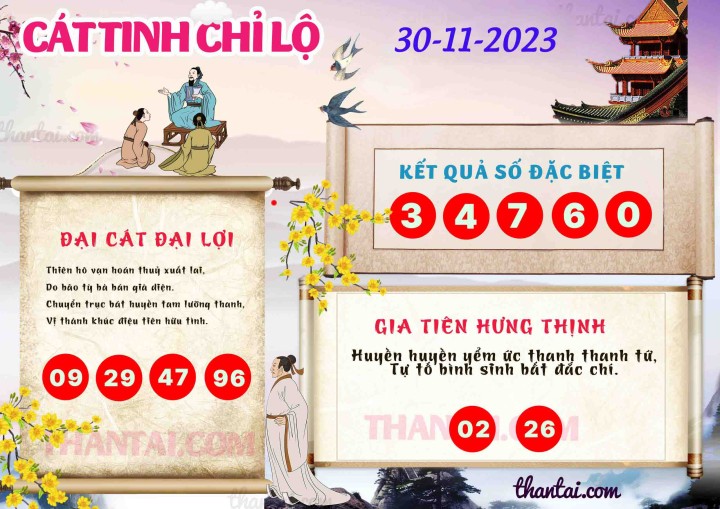 CÁT TINH CHỈ LỘ 15/11/2023