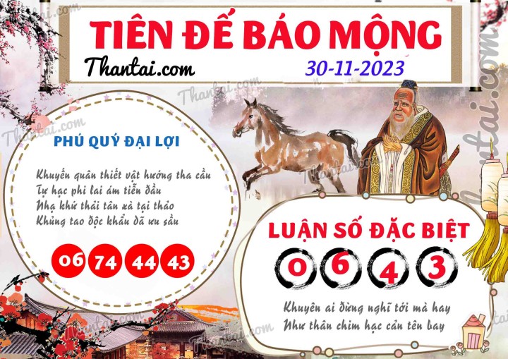 Tiên Đế Báo Mộng 15/11/2023