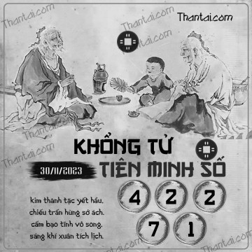 KHỔNG TỬ TIÊN MINH SỐ 30/11/2023