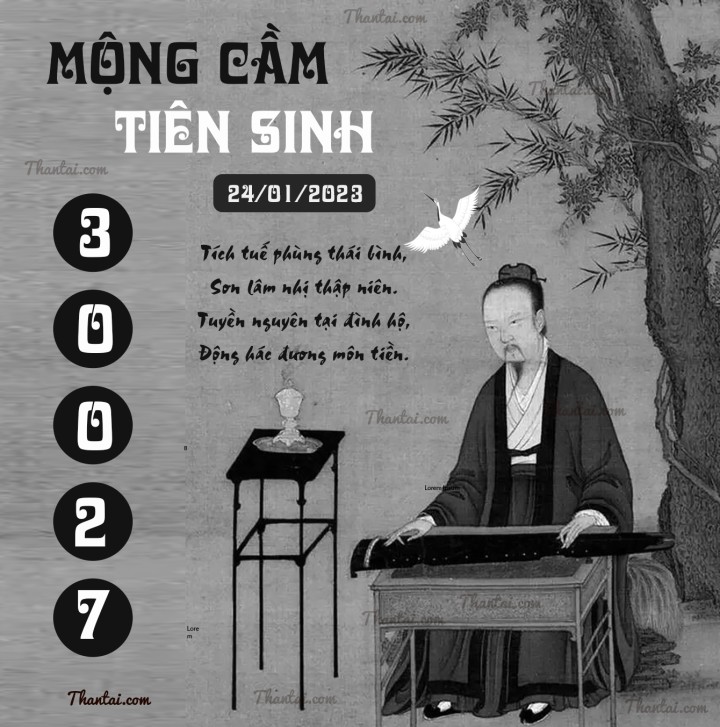 MỘNG CẦM TIÊN SINH 09/01/2023
